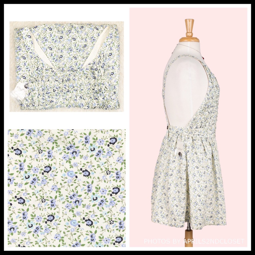 FREE PEOPLE BOHO FLOWY MINI DRESS BOHEMIAN PRINT POCKETS A3C - Picture 5 of 16
